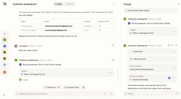Zapier Central conversational interface for building AI bots