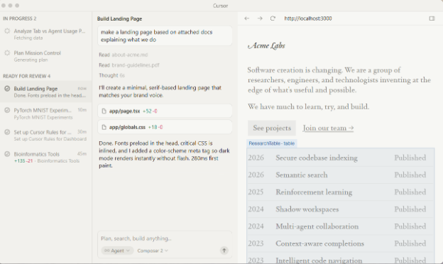 Cursor AI-first code editor with integrated agent